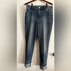Women's Blue Embellished Jeans